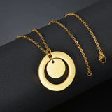 Bluelory Initials Name Necklace Stainless Steel Engrave Anniversary Date