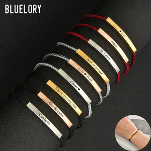 Personalized Stainless Steel ID Bar Bracelet for Women