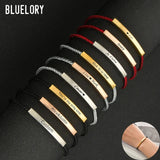 Personalized Stainless Steel ID Bar Bracelet for Women