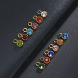 Personalized 12 Birthstone Baby Name Bracelet Stainless Steel Kids Jewelry