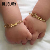 Personalized Baby Kids Name Bracelets For Girls Boys Adjustable Stailess Steel