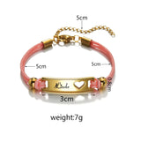 Custom Baby Name Date Bracelet Stainless Steel Heart Moon ID Bar Kid Gift