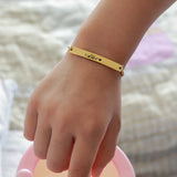Personalized Child Name Bracelet Stainless Steel Engraved Names Date