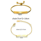 Personalized Child Name Bracelet Stainless Steel Engraved Names Date