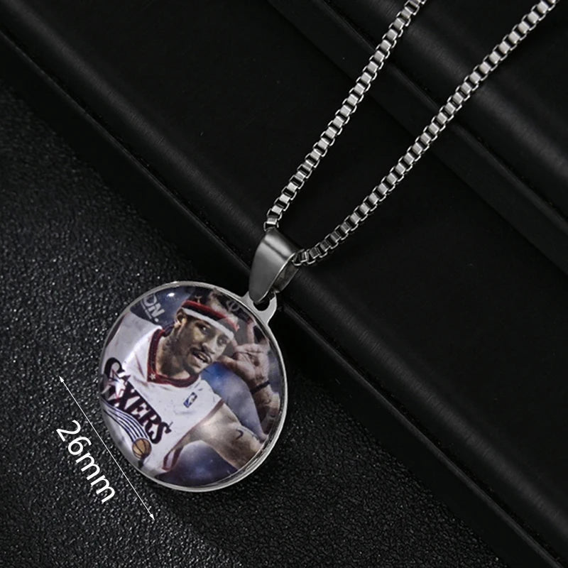Bluelory Personalized Photo Necklace Stainless Steel Crystal Glass Jewelry