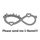 Personalized Infinity Heart Names Bangle Stainless Steel Nameplate