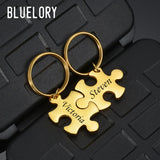 Personalized Puzzle Name Necklace Stainless Steel Couple Jewelry