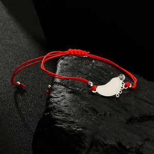 Personalized Red Weave Srting Bracelet For Newborn Baby