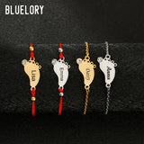 Personalized Red Weave Srting Bracelet For Newborn Baby