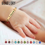 Personalized Stainless Steel Baby Name Bar Bracelets For Girl Boy