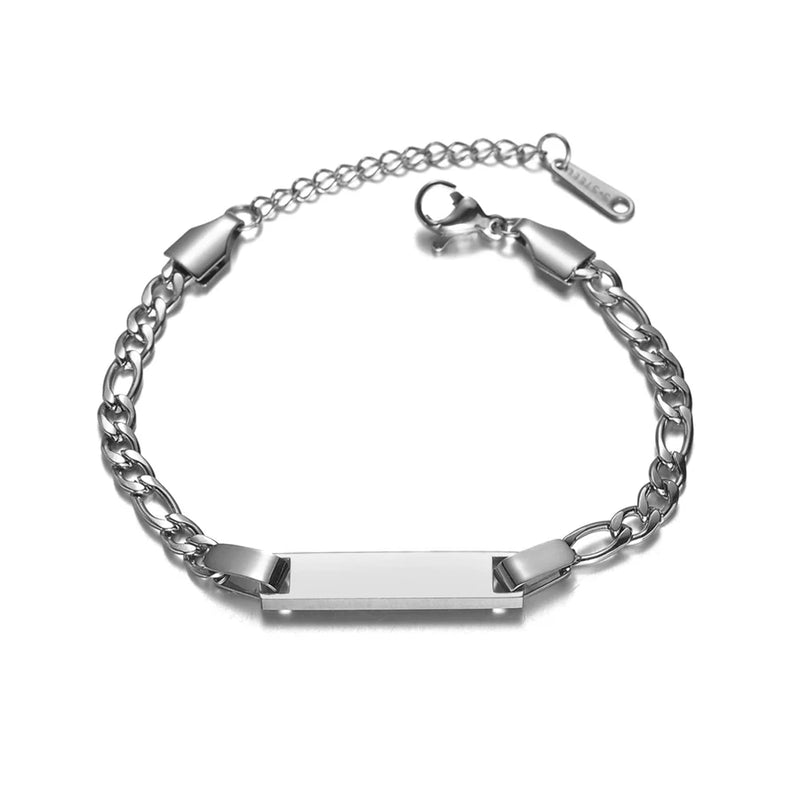 Personalized Stainless Steel Baby Name Bar Bracelets For Girl Boy