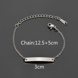 Personalized Stainless Steel Name Baby Bracelets Engraved Names Date Word