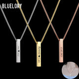 Bluelory Personalized Stainless Steel Women Name Necklaces Engraved Names Date
