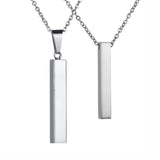 Bluelory Personalized Stainless Steel Women Name Necklaces Engraved Names Date