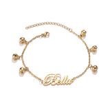 Bluelory Baby Name Bracelets For Boy Girls Stainless Steel Bells