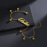 Bluelory Baby Name Bracelets For Boy Girls Stainless Steel Bells