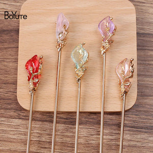 BoYuTe Metal Iron Hair Stick Welding Alloy Flower Diy Hair Accessories