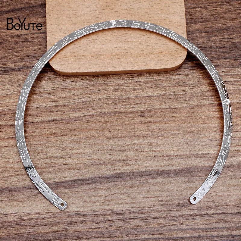 BoYuTe 133MM Iron Metal Flower Carved Collar Choker Necklaces