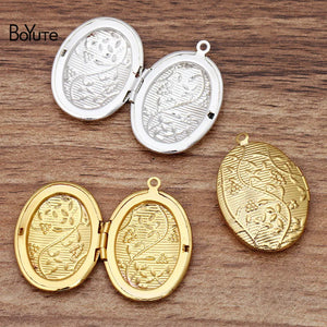 BoYuTe 16*24*4MM Metal Brass Floating Oval Locket for DIY Photo Pendant