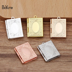 BoYuTe 19*26MM Rectangle Locket Photo Pendant Charms