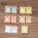 BoYuTe 19*26MM Rectangle Locket Photo Pendant Charms