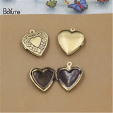 BoYuTe 20*23*4MM Heart Shaped Photo Locket Charms Pendant