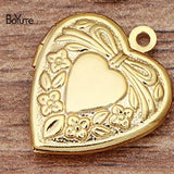BoYuTe 20*23*4MM Heart Shaped Photo Locket Charms Pendant