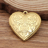 BoYuTe 20MM Metal Brass Heart Floating Locket Pendant Charms - Lot of 10