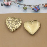 BoYuTe 20MM Metal Brass Heart Floating Locket Pendant Charms - Lot of 10