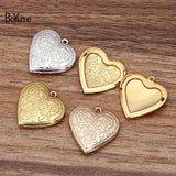 BoYuTe 20MM Metal Brass Heart Floating Locket Pendant Charms - Lot of 10
