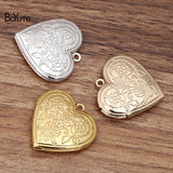BoYuTe 20MM Metal Brass Heart Floating Locket Pendant Charms - Lot of 10