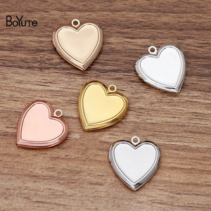 BoYuTe Brass Heart Shaped Memory Locket Pendant 22*5MM
