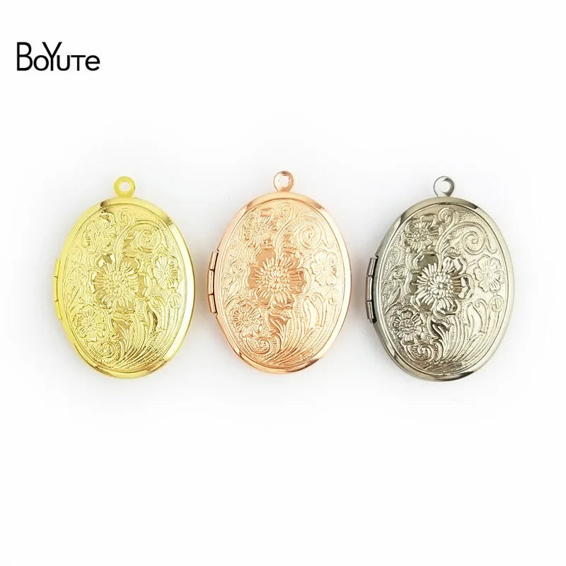 BoYuTe 23*29MM Oval Photo Locket Pendant Vintage Jewelry