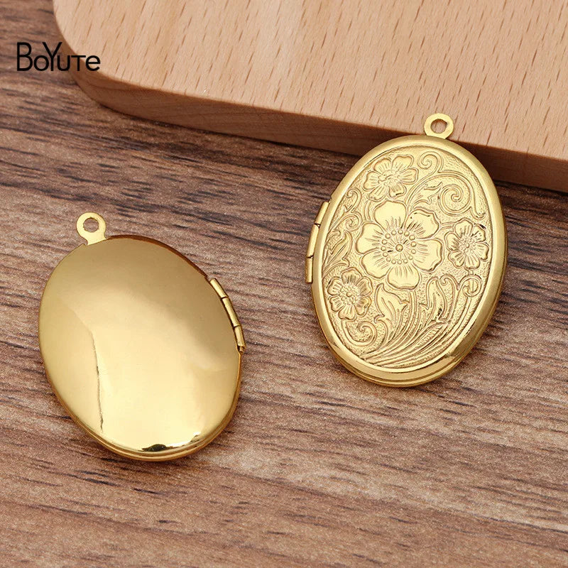 BoYuTe 23*29MM Oval Photo Locket Pendant Vintage Jewelry