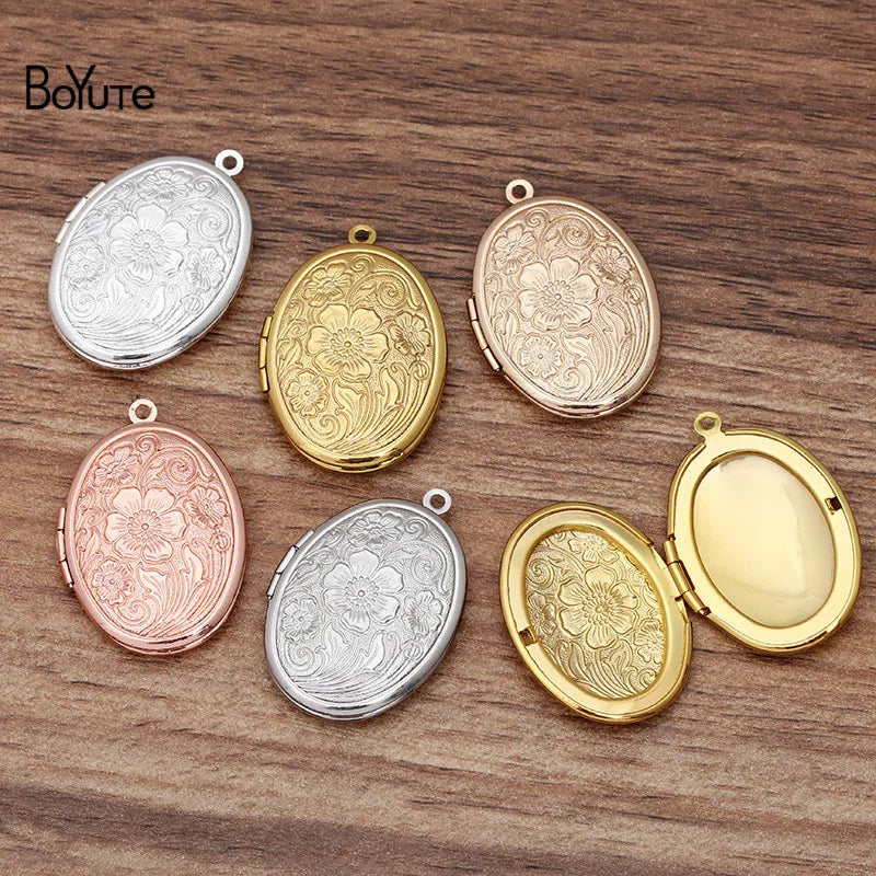 BoYuTe 23*29MM Oval Photo Locket Pendant Vintage Jewelry