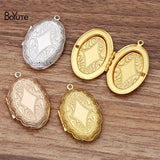 BoYuTe Oval Floating Locket Pendant Brass Photo Locket