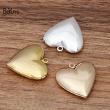 BoYuTe 25*7MM Metal Brass Flower Carved Heart Locket Pendant