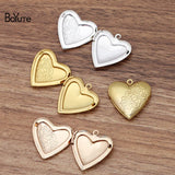 BoYuTe 25*7MM Metal Brass Flower Carved Heart Locket Pendant