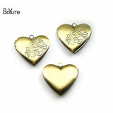 BoYuTe 25*7MM Metal Brass Flower Carved Heart Locket Pendant