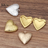 BoYuTe 25*7MM Metal Brass Flower Carved Heart Locket Pendant