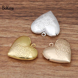 BoYuTe 25*7MM Metal Brass Flower Carved Heart Locket Pendant