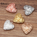 BoYuTe 26MM Filigree Heart Photo Locket Metal Brass Locket Pendant