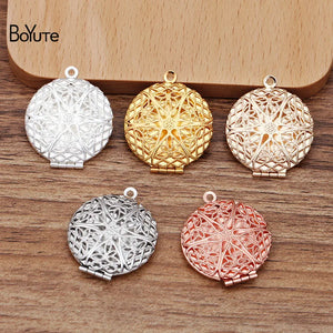 BoYuTe Round Filigree Locket Pendant Vintage Jewelry Brass 27MM