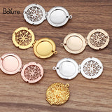 BoYuTe Round Filigree Locket Pendant Vintage Jewelry Brass 27MM