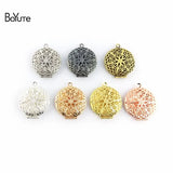 BoYuTe Round Filigree Locket Pendant Vintage Jewelry Brass 27MM
