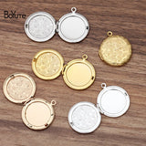 BoYuTe 27MM Round Metal Brass Photo Locket Pendant