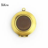BoYuTe 28*6MM Metal Brass Round Photo Locket Diy Blank Locket Pendant Base