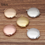 BoYuTe 28*6MM Metal Brass Round Photo Locket Diy Blank Locket Pendant Base