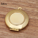 BoYuTe 28*6MM Metal Brass Round Photo Locket Diy Blank Locket Pendant Base
