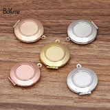 BoYuTe 28*6MM Metal Brass Round Photo Locket Diy Blank Locket Pendant Base
